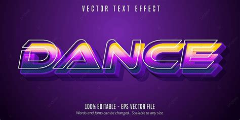 Editable Pop Art Text Effect For Dance Theme Vector Display Purple