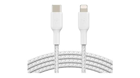 Belkin Boostcharge Usb C To Lightning Braided Cable 1m White Caa004bt1mwh Harvey Norman