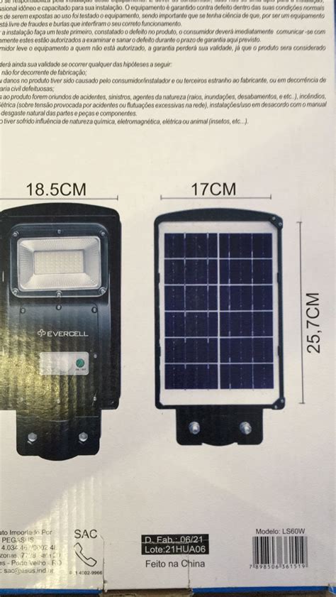 Luminária Pública LED Solar 60W 6500K p Poste MB LED Grupo Dimel