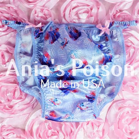 Anias Poison Christmas Blue Ice Princess Winter Print 100 Polyester Silky Soft String Bikini