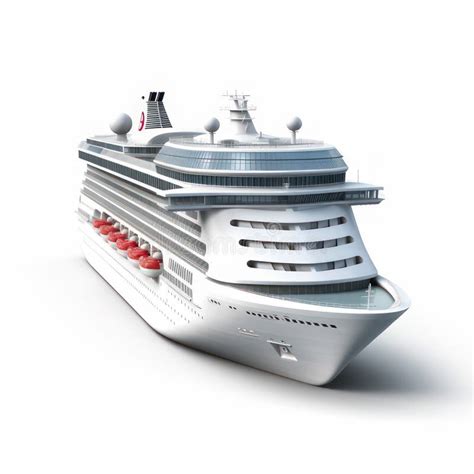 Cruise Ship Isolated On White Created With Generative Ai Modern Ship