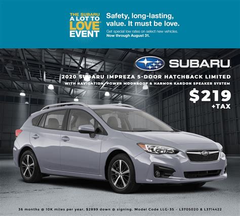 subaru lease deals 2020 subaru lease specials