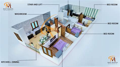 3D Floor Plan - Map Maker Pro Design Pvt Ltd