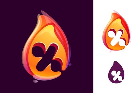 Premium Vector Percent Sign Logo In Fire Flame Negative Space 3d