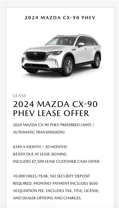 CX-90 PHEV Lease Deals, crazy good? : r/mazda