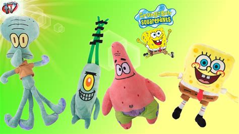 Spongebob Squarepants 4 Pack Soft Toys Review Simba Patrick Plankton Squidward Youtube