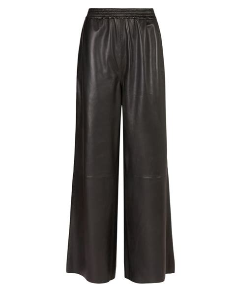 Allsaints Wide Leg Leather Pants In Black Lyst