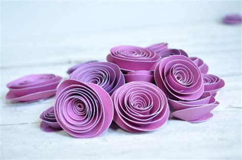 Decor - Purple Paper Flowers Set Of 25 Flowers #2467069 - Weddbook