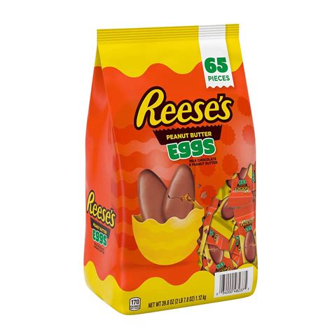 Reese's Milk Chocolate Peanut Butter Eggs Candy, Easter, Bulk Bag (39.8 ...