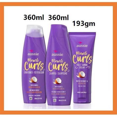 Ready Stock Aussie Shampoo Miracle Curl Shampoo With Coconut And Australian Jojoba Oil 360 Ml