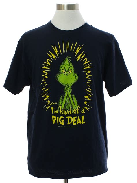 T Shirt 90s Dr Seuss Mens Navy Blue Background With Yellow And Acid