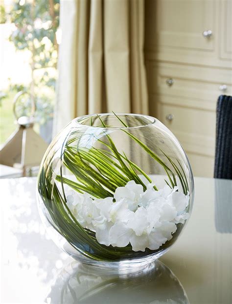 Vanda Orchids In A Glass Goldfish Bowl Rtfact Artificial Silk