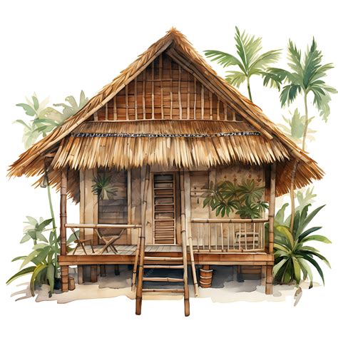 Premium Photo Watercolor Room Of Filipino Nipa Hut Room Traditional