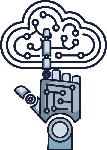 Robotic Hand Isolated Icon Royalty Free Vector Image