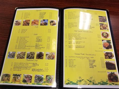 Menu at Asian Burmese Restaraunt restaurant, Omaha