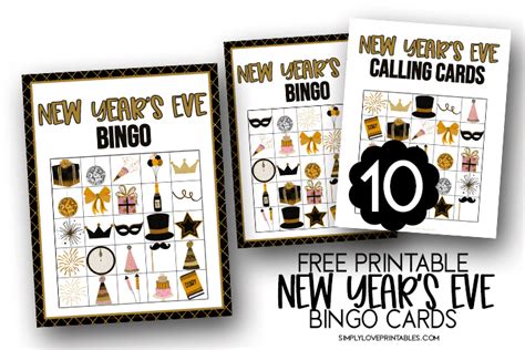 10 Free Printable New Years Eve Bingo Cards Simply Love Printables