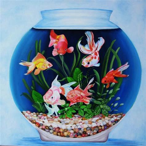 The Fish Bowl Painting Fish Painting Fish Bowl Art Painting Oil