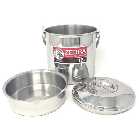 Zebra Billy Can Stainless Steel 12cm Auto Lock Lid