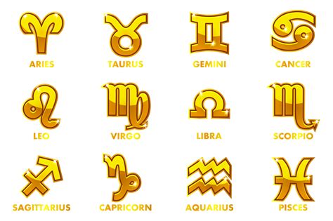 Golden Astrology Signs 12 Zodiac 19550817 PNG