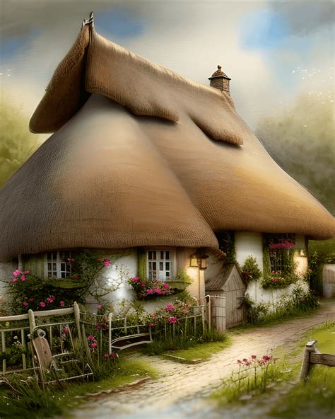 Beautiful 8k Thatched Cottage Graphic Creative Fabrica