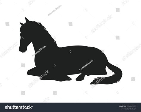 Black Silhouette Lying Horse Flat Style Stock Vector (Royalty Free) 2290143539 | Shutterstock