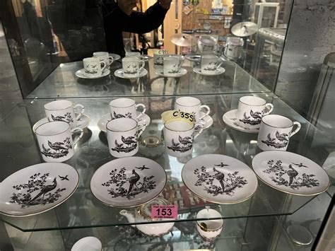 Royal Worcester Cups Saucers Decorated With Birds