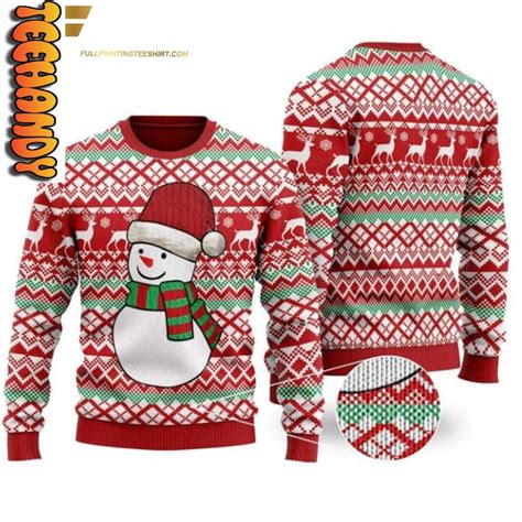 Christmas Snowman Knitting Pattern Ugly Christmas Sweater