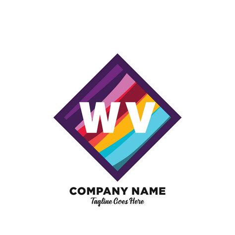 WV Initial Logo With Colorful Template Vector 23492441 Vector Art At