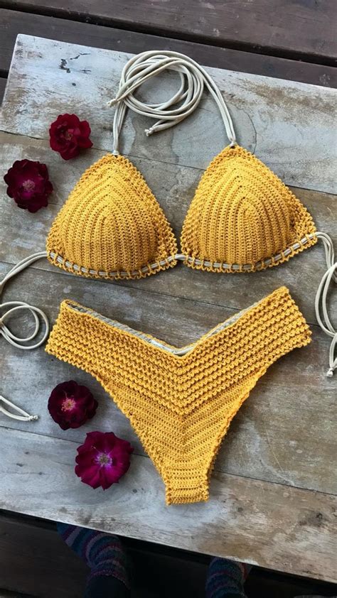 New Twisted String Crochet Brazilian Bikini Set Swimwear Bikinis Women