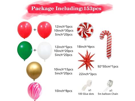 Christmas Balloon Garland Arch Kit 153pcs Doubled Stuffed Red Etsy