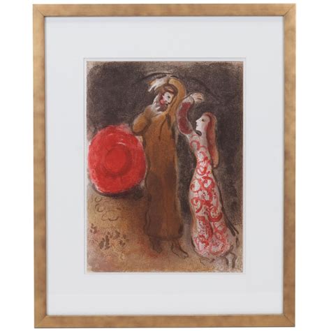 Marc Chagall Color Lithograph Rencontre De Ruth Et Boaz From Verve