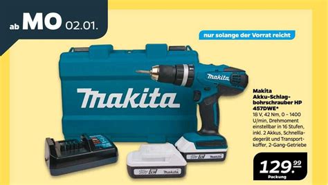 Makita Akku Schlagbohrschrauber Hp Dwe Angebot Bei Netto Prospekte De