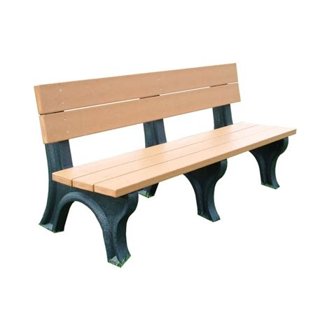 Outdoor Polly Products Traditional Recycled Plastic Backed Bench Brown