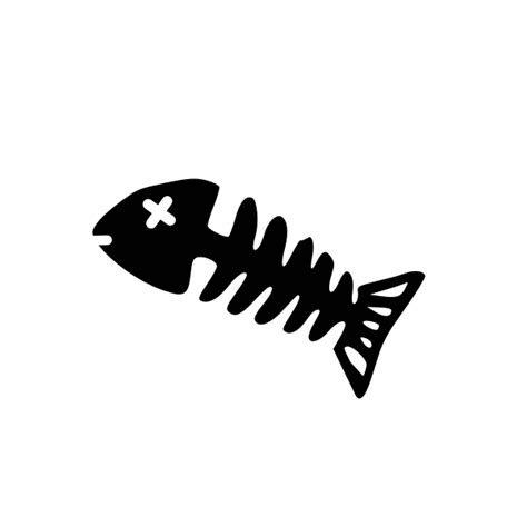 Silhouette fish skeleton vector drawing | Free SVG