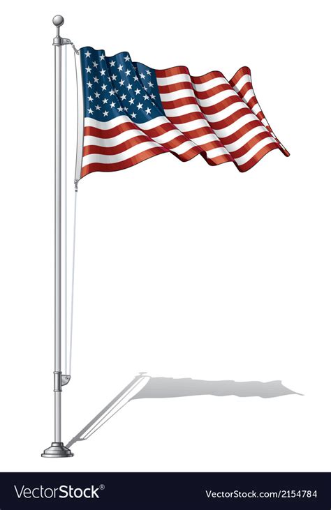 Flag pole usa Royalty Free Vector Image - VectorStock