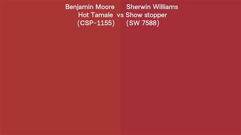 Benjamin Moore Hot Tamale Csp 1155 Vs Sherwin Williams Show Stopper Sw 7588 Side By Side