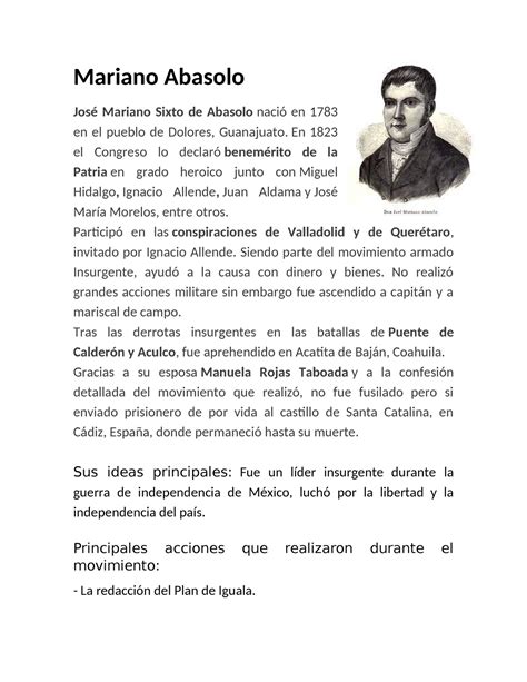 Historia klihudufusxsuy Mariano Abasolo José Mariano Sixto de