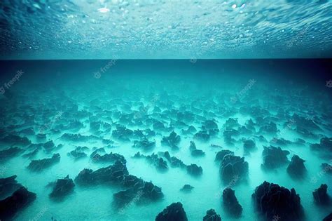 Premium Photo | Ocean floor with rocks amazing underwater world seascape