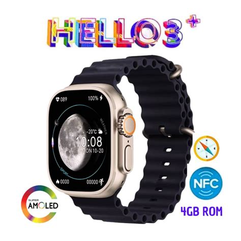 Ripley PACK SMARTWATCH HELLO WATCH 3 PLUS NEGRO 4GB AMOLED Y AUDÍFONO