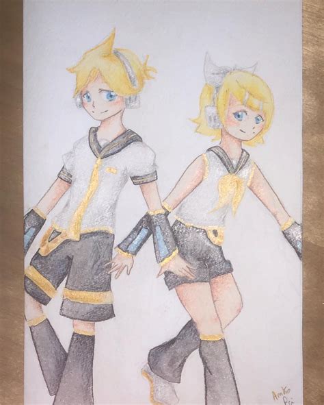 Kagamine Rin and Len illustration by ankorei on DeviantArt