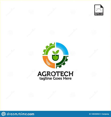 Simple Concept Logo Design Agriculture Technology And Farm Stock Vector