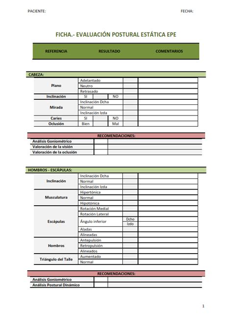 La Evaluación Postural Estática EPE propuesta de valoración