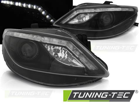 LED Tagfahrlicht Design Scheinwerfer für Seat Ibiza 6J 08 12 schwarz