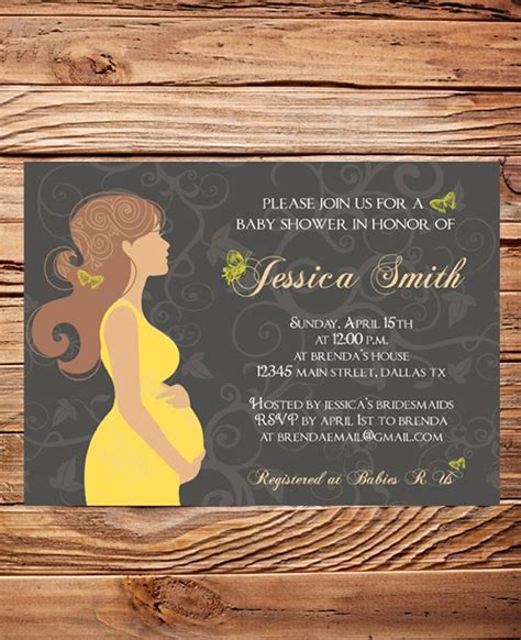 Baby Shower Invitation Pregnant woman baby shower invite Mom | Etsy