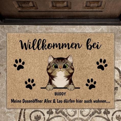 Pet Printed Willkommen Bei Neugierigen Katzen Individuelle