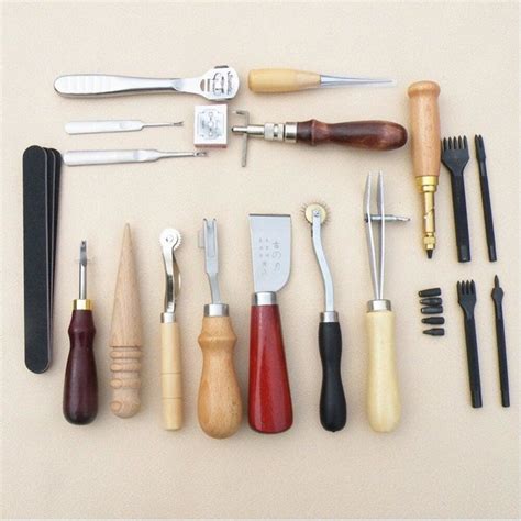 Professional Pcs Leather Craft Tools Kit Hand Sewing Stitching Punch