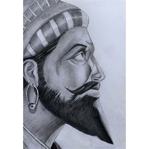 Tremendous Pencil Sketch Of Shivaji Maharaj Off