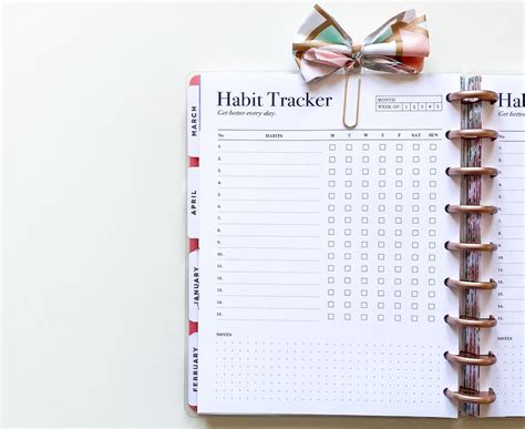 Weekly Habit Tracker Printable Happy Planner Classic Routine Etsy