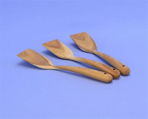 Unique Set Of 3 Wooden Cooking Spatulas Made By Handthe Bend Etsy