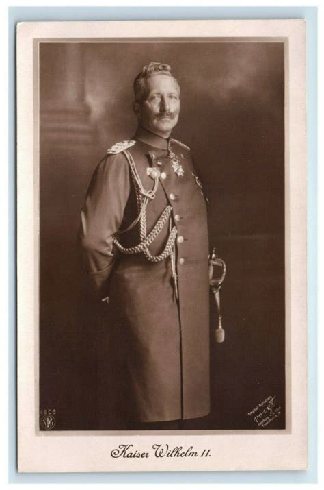 German WWI Emperor Kaiser Wilhelm II RPPC Real Photo Portrait Postcard